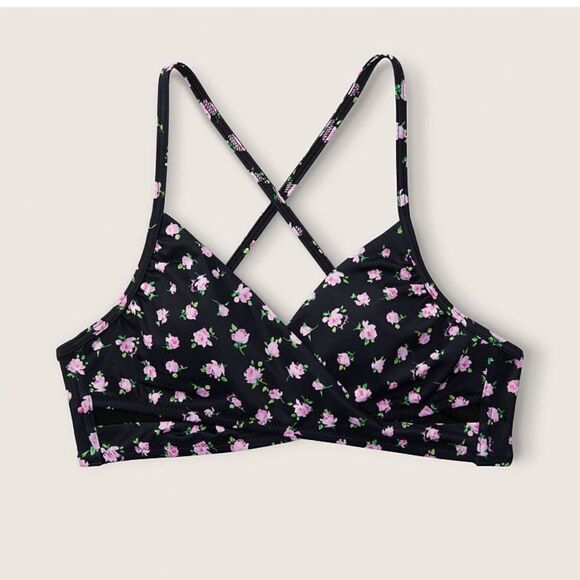 VICTORIA SECRET PINK
BODY WRAP BIKINI TOP PURE BLACK FLORAL M NWT - Picture 2 of 6
